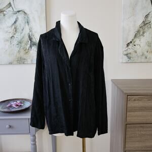 Victoria’s Secret SILK black button-down top size L